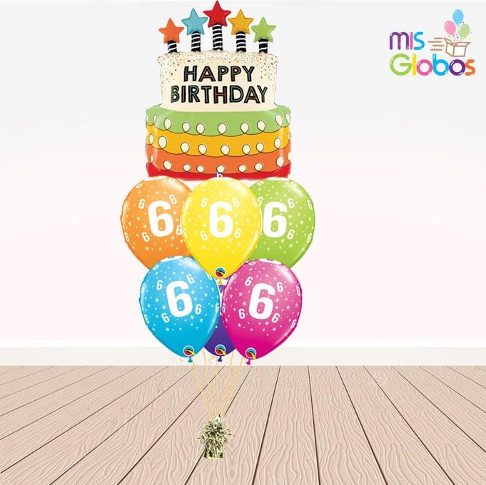  Peppa Pig - Ramo de globos para fiesta de primer cumpleaños,  para niños de 1 año, incluye 8 globos : Juguetes y Juegos