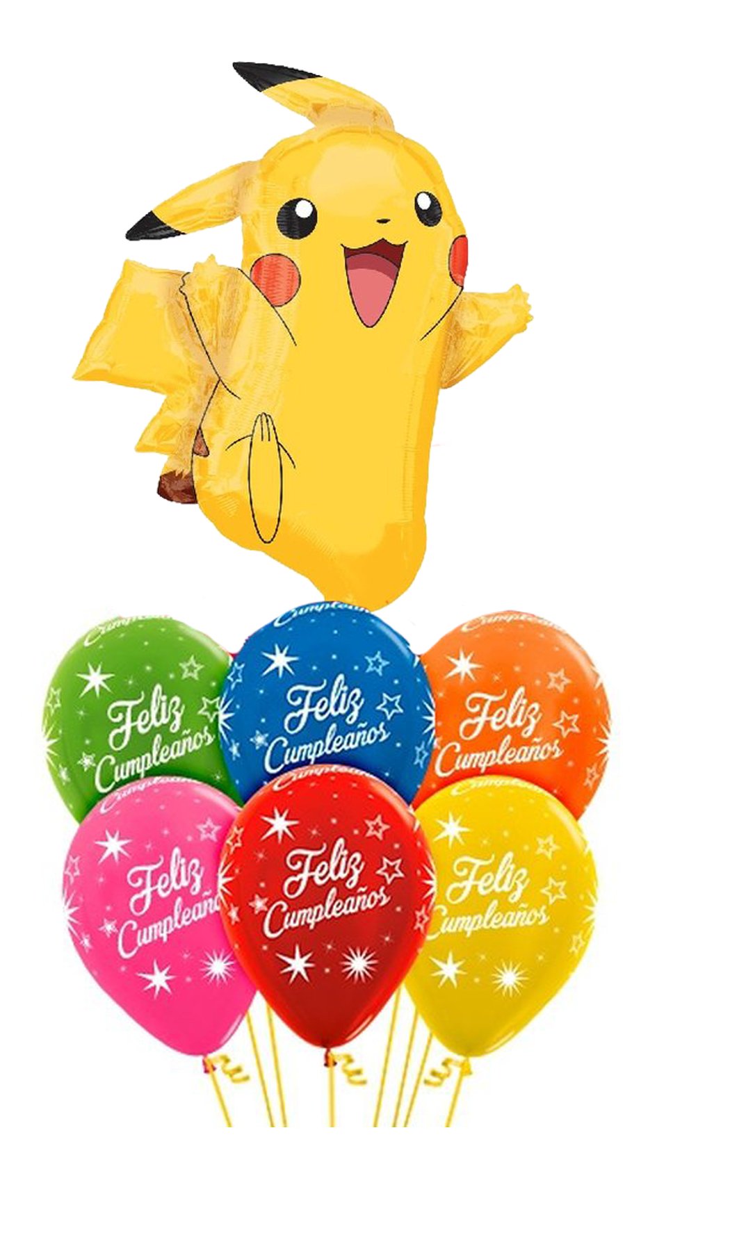 Pack Cumpleaños Pokemon Pikachu Globos Toppers Cinta y mas - Redsale