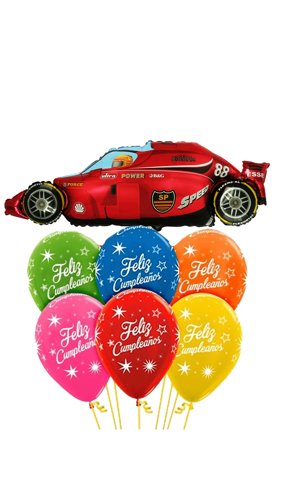 Ramo de globos Sigma Coche de carreras cumpleaños - Mis Globos
