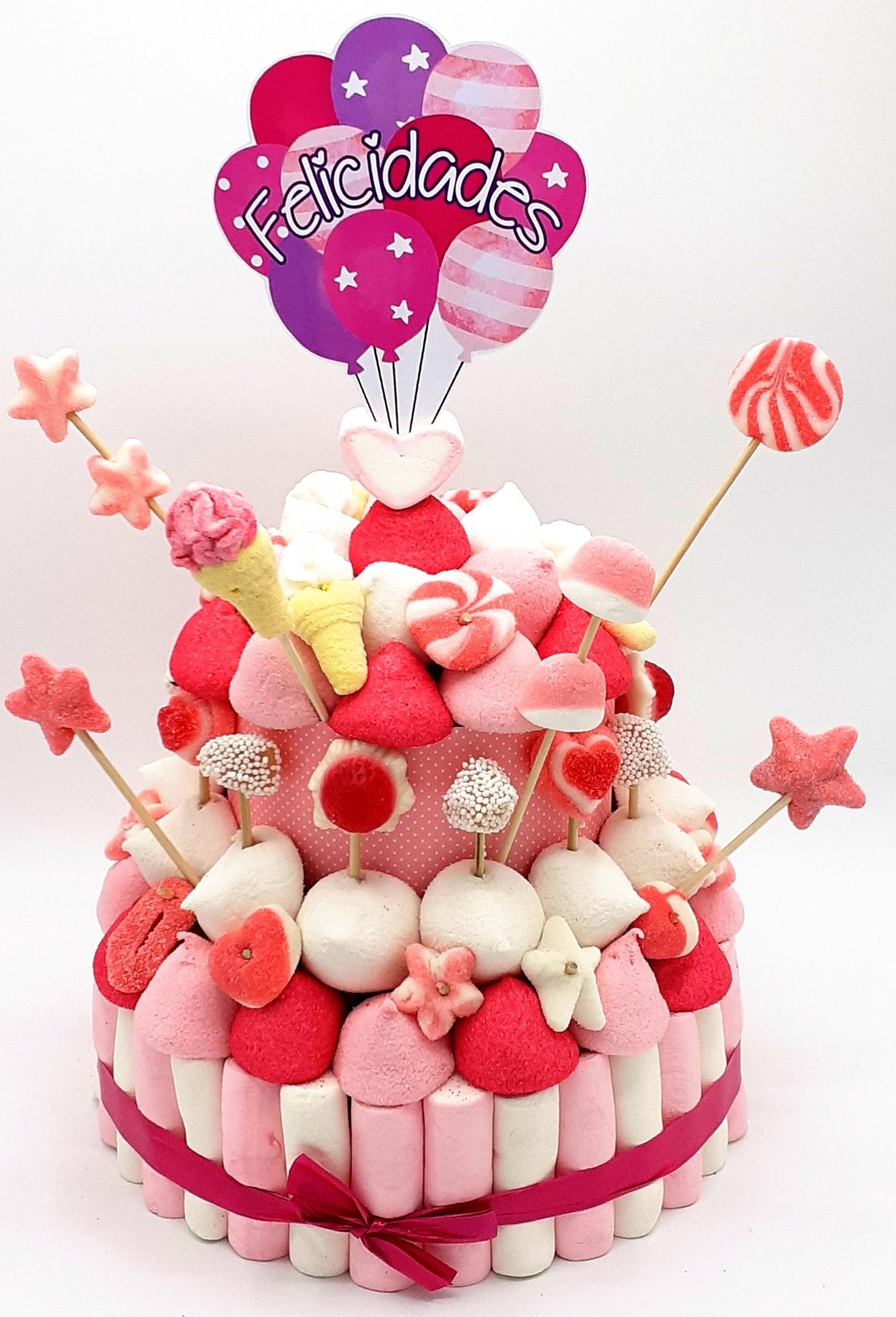 Moonlight Sweet: Tarta de Chuches/Gominolas para Cumpleaños de 500 Gramos- Tarta Golosinas para cualquier Celebracion .Tarta Sin Gluten (Pink Cake) :  : Alimentación y bebidas