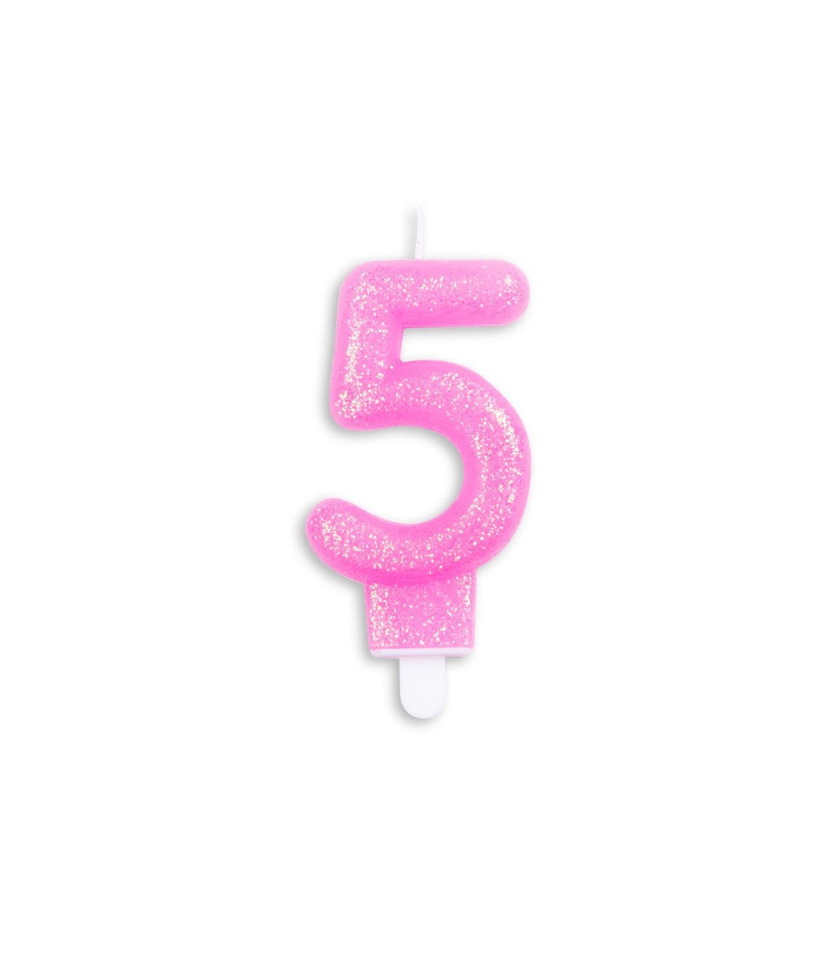 Vela 5 glitter rosa